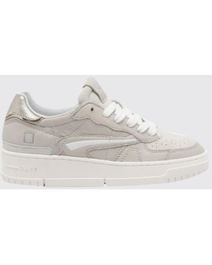 Date Torneo Bicolor-Sneaker Aus Leder Und Stoff Mit Perforierter Kappe - Weiß