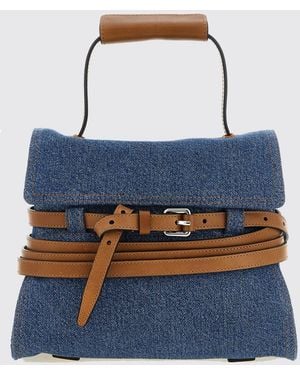 Moschino Bolso Tote Tie Me De Denim Con Asas Planas - Azul