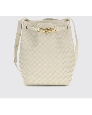 Bottega Veneta Andiamo Woven Leather Bucket Bag - Natural