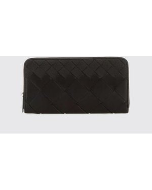 Bottega Veneta Intrecciato Leather Continental Zip-Around Wallet - Grey