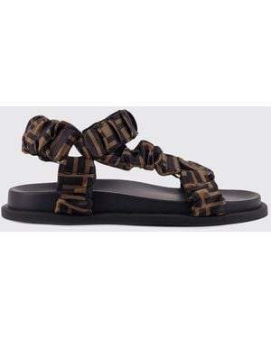 Fendi Flat Sandals - Black