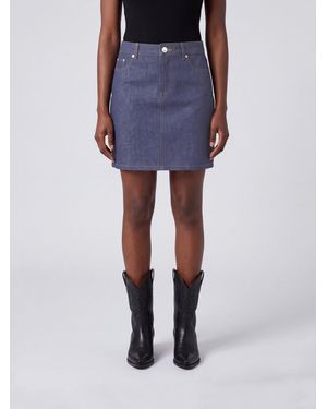 A.P.C. Mini-Jupe Crayon En Denim De Coton Avec Design À Cinq Poches - Bleu