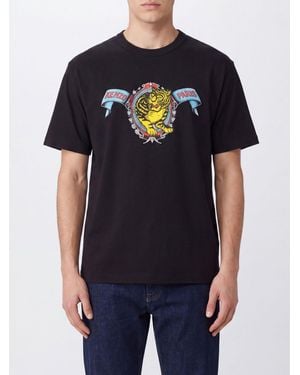 KENZO Graphic Print Logo Short-Sleeve Cotton T-Shirt - Blue