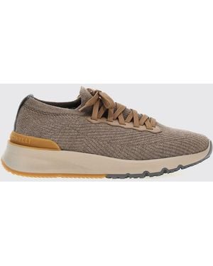 Brunello Cucinelli Low-Top Knit Trainers - Brown