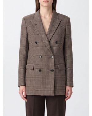Tagliatore Zweireihiger Blazer Aus Wolle Und Kaschmir Mit Hahnentrittmuster - Braun