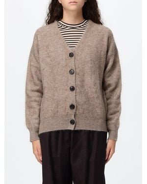 Tela Cashmere And Wool-Blend Cardigan With A V-Neck And Dropped Shoulders - Natural