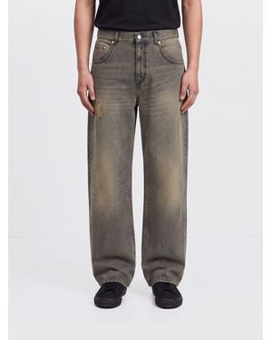 Séfr Jeans A Gamba Larga - Grigio