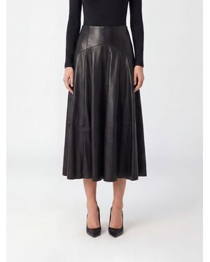 Liu Jo High-Waisted A-Line Midi Skirt - Black
