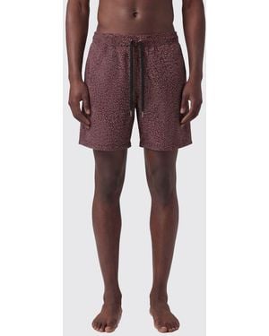 Brioni Polyester Boxer Swim Trunks - Red