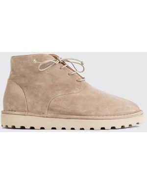 Marsèll Sancrispa Suede Lace-Up Ankle Boots With Notched Sole - Natural