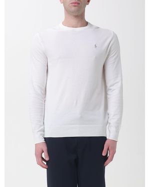 Polo Ralph Lauren Basic Crewneck Jumper With Mini Logo - White