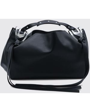 DIESEL Knot-D Synthetic Leather Shoulder Bag With Oval D Logo And Straps - Black