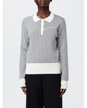 Marni Checked Virgin Wool And Silk Polo Shirt - Gray