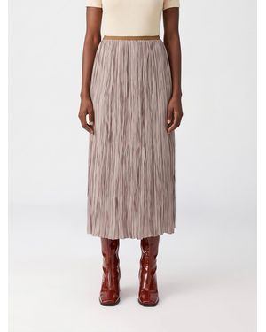 Roberto Collina High-Waisted Pleated Crêpe Midi Skirt - Multicolour