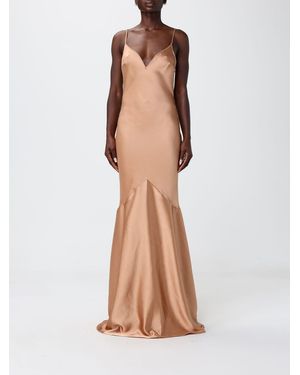 Elisabetta Franchi Satin Long Dress - White