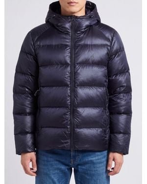 Polo Ralph Lauren Recycled Nylon Puffer Jacket With Hood And Pony Logo - Blue