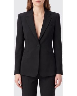Patrizia Pepe Cropped Blazer With Cut-Out And Woven Ribbon Details - Black