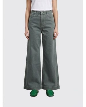 Calvin Klein Wide Leg Cotton Blend Denim Jeans - Green