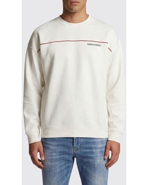 DSquared² Cotton Sweatshirt With Logo Print - White