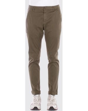 Dondup Cotton Slim Fit Trousers - Natural
