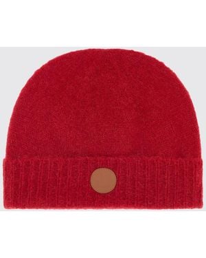 Vivienne Westwood Alpaca Wool Beanie With Applied Logo And Cuff - Red