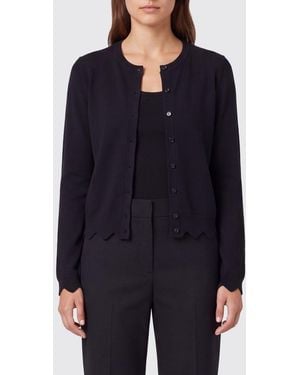 Marc Jacobs Merino Wool And Lyocell Blend Crewneck Cardigan - Blue