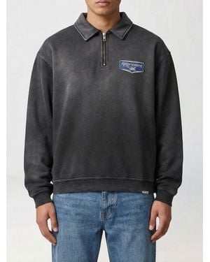 Represent Cotton Zip-Up Hoodie With Logo Print - Black