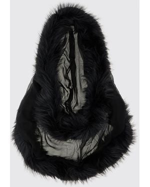 DSquared² Silk Chiffon Hooded Stole - Black