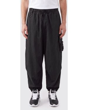 Y-3 Wide-Leg Technical Fabric Cargo Pants With Drawstring Waist - Black