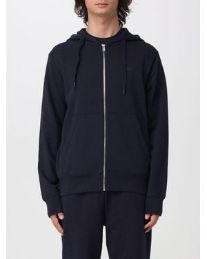 BOSS Cotton Zip-Up Hoodie Sweatshirt With Drawstring - Blue