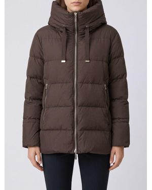 Moorer Kurze Wasserdichte Daunenjacke Aus Gestepptem Nylon Mit Trichterkragen - Braun