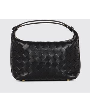 Bottega Veneta Wallace Mini Woven Calfskin Handbag - Black