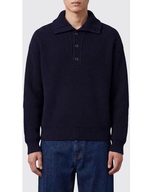 Dries Van Noten Gerippter Cardigan Aus Reiner Wolle Mit V-Ausschnitt - Blau