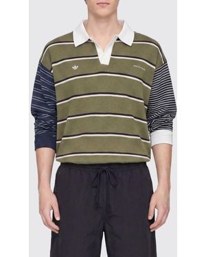 adidas Originals Song For The Mute X Long-Sleeved Knit Polo With Contrasting Trims - Green