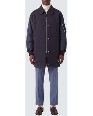 Comme des Garçons Comme Des GarÇ Ons Homme Plus Wool Bomber Jacket With Zip Closure And Logo - Blue