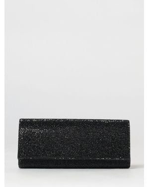 Twentyfourhaitch French75 Glitter Fabric Clutch With Crystals - Grey