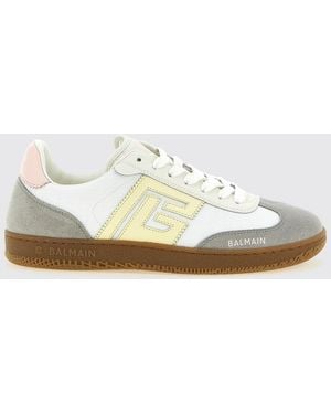 Balmain Swan Leather Trainers - White
