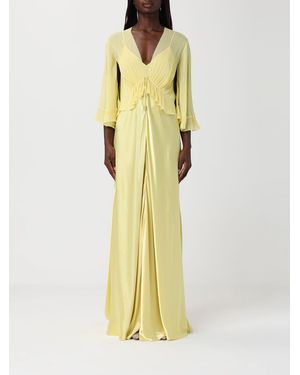 Alberta Ferretti Long Satin Dress - Yellow