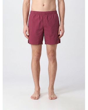Jil Sander Logo-Print High Waist Swim Shorts - Red