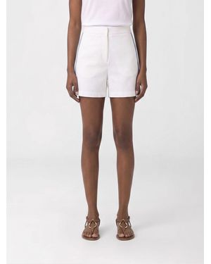 Low Classic Pantalones Cortos De Mezcla De Algodón Y Lino - Blanco
