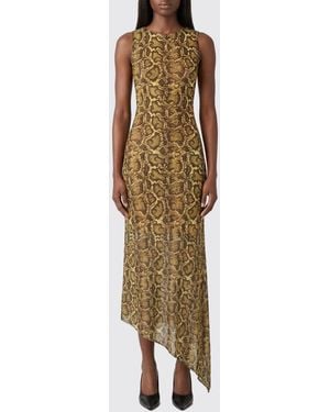 Marine Serre Asymmetric Stretch Viscose Dress - Metallic