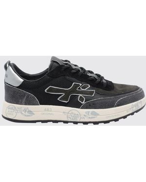 Premiata Nous Sneaker Aus Wildleder Und Mesh - Schwarz