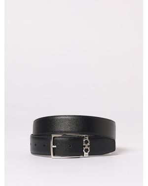 Ferragamo Gancini Reversible Grained Leather Belt - Black