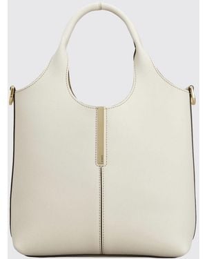 Tod's Small Leather Shopping Tote Bag - Natural