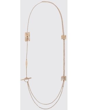 Max Mara Tenzone Metal And Resin Crewneck Necklace With Embroidered Details - White