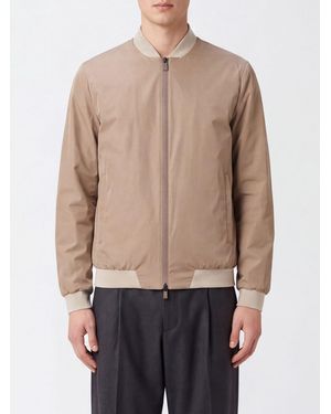 Herno Bomberjacke Aus Technischem Polyester Mit Rippstrickkragen Und -Bündchen - Natur