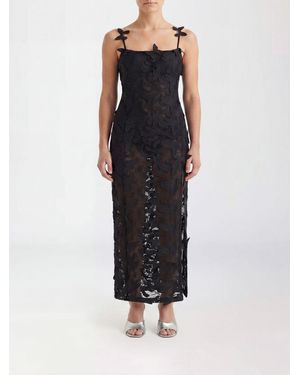 Blumarine Macramé Long Dress - Black
