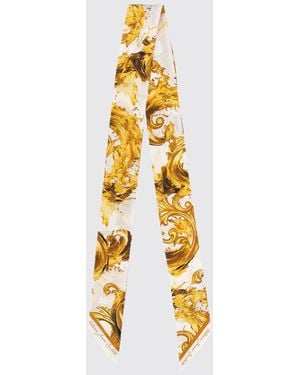 Versace Jeans Couture Baroque Print Pure Silk Bandeau Scarf - Metallic