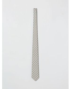 Emporio Armani Silk Tie With Monogram - White