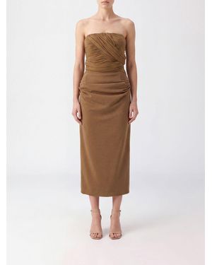 Magda Butrym Draped Off-The-Shoulder Midi Sheath Dress - Natural